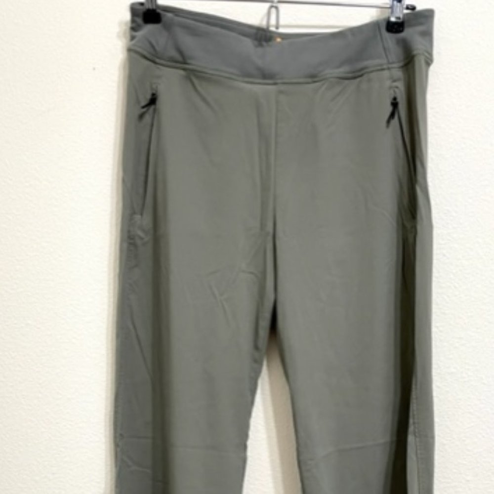 Lucy Activewear S EveryDay pant Khaki NWOT pockets zipper stretch waist
